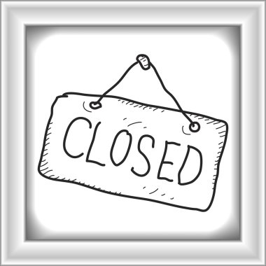 Basit doodle kapalı işareti