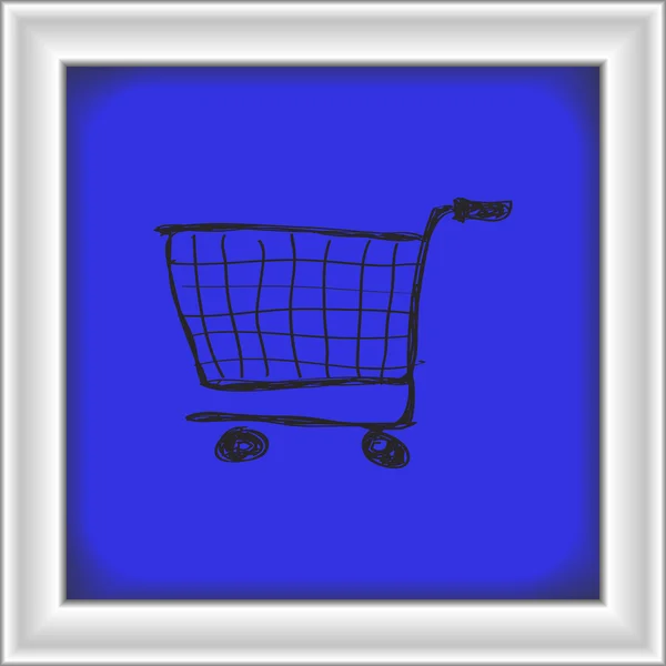 Simple garabato de un carrito de compras — Vector de stock