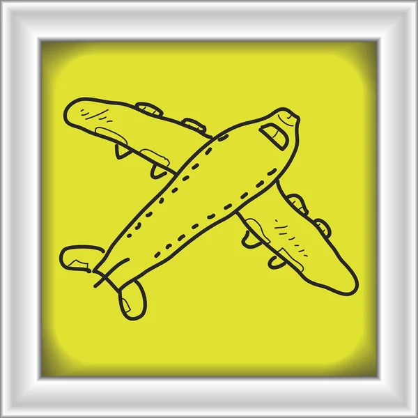 Simple doodle of a aeroplane — Stock Vector