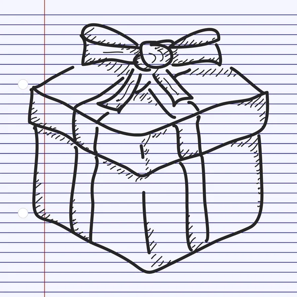 Einfaches Doodle eines Geschenks — Stockvektor