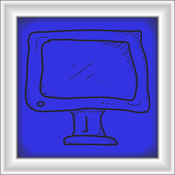 Doodle simples de uma tela de TV —  Vetores de Stock