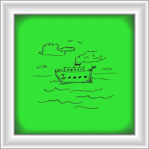 Simple gribouillage d'un navire — Image vectorielle