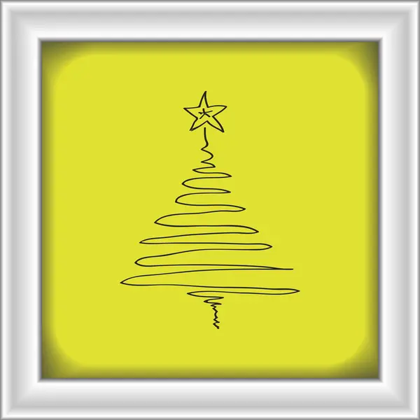 Doodle simples de uma árvore de Natal — Vetor de Stock