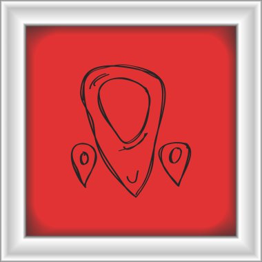 Konumu iğnenin basit doodle