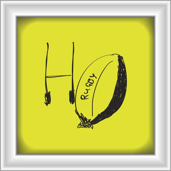 Jednoduchý doodle rugby míč — Stockový vektor