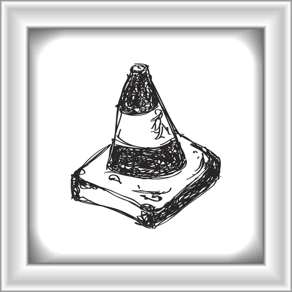 Doodle simples de um cone de tráfego — Vetor de Stock
