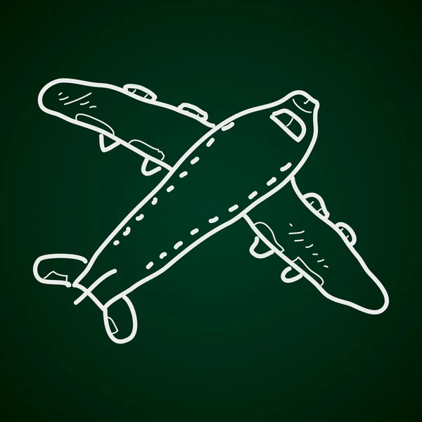 Garabato simple de un avión — Vector de stock