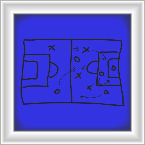 Doodle simples de um campo de futebol — Vetor de Stock