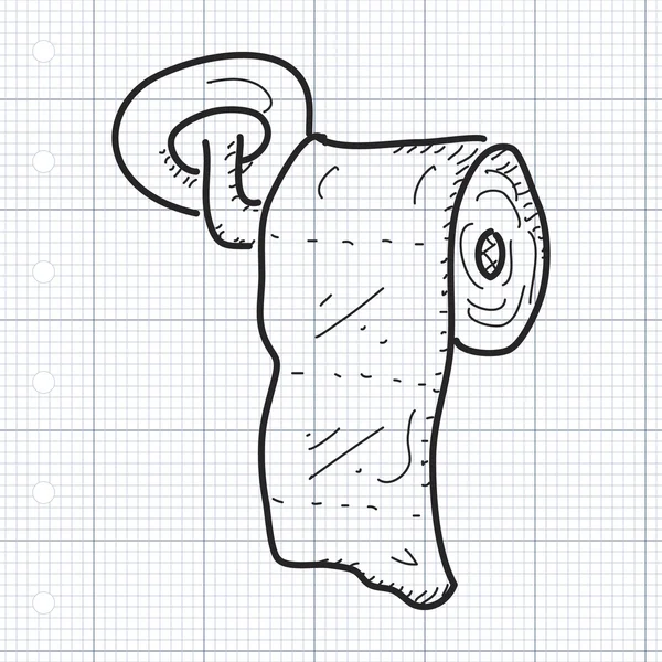 简便的涂鸦的一卷厕纸 — 图库矢量图片