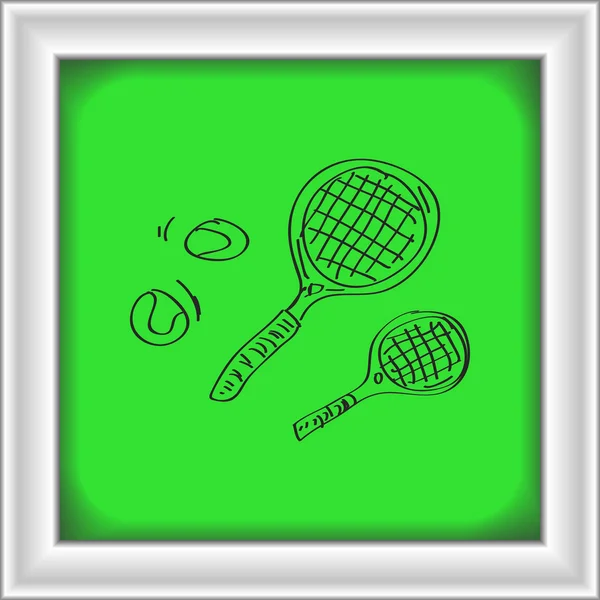 테니스 라켓의 간단한 낙서 — 스톡 벡터