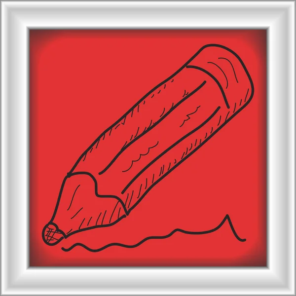 Eenvoudige doodle van een potlood — Stockvector