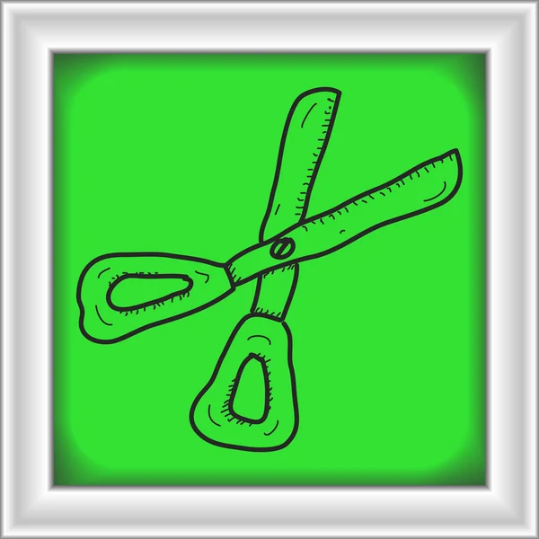 Enkla doodle av ett par av sax — Stock vektor
