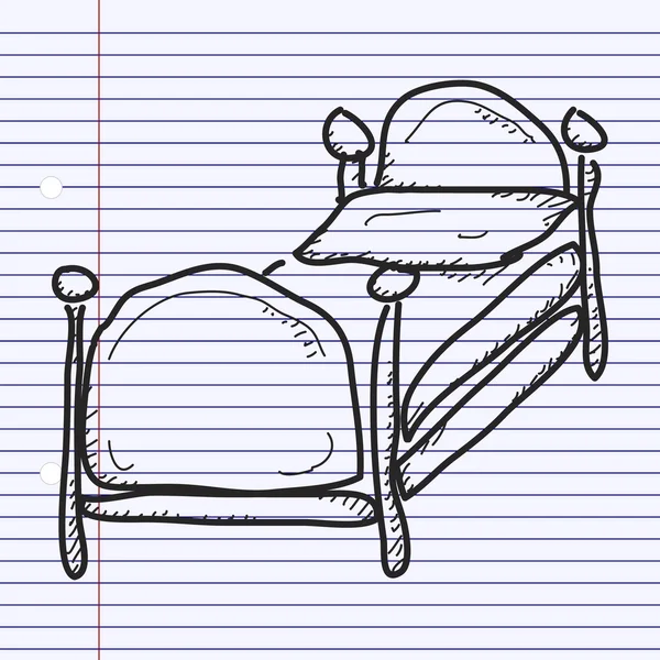 Проста каракуля ліжка — стоковий вектор