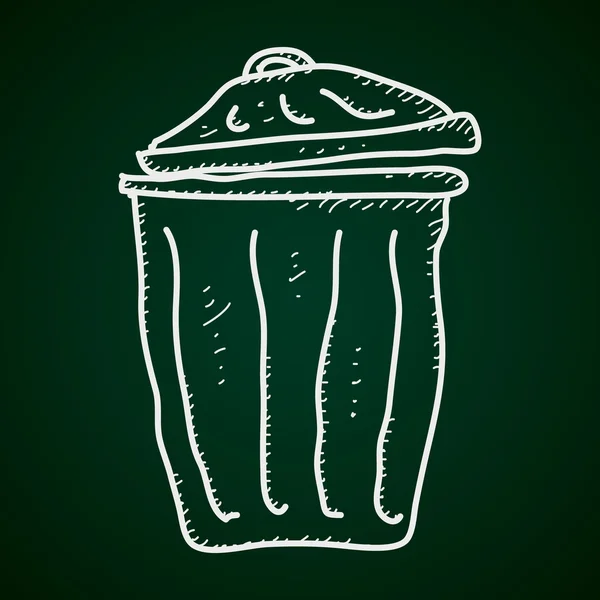 Simple doodle of a rubbish bin — Stock Vector