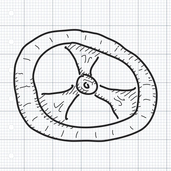 Garabato simple de un volante — Archivo Imágenes Vectoriales
