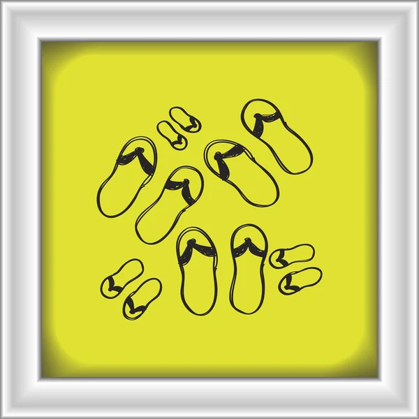 Simple doodle of a flip flop — Stock Vector