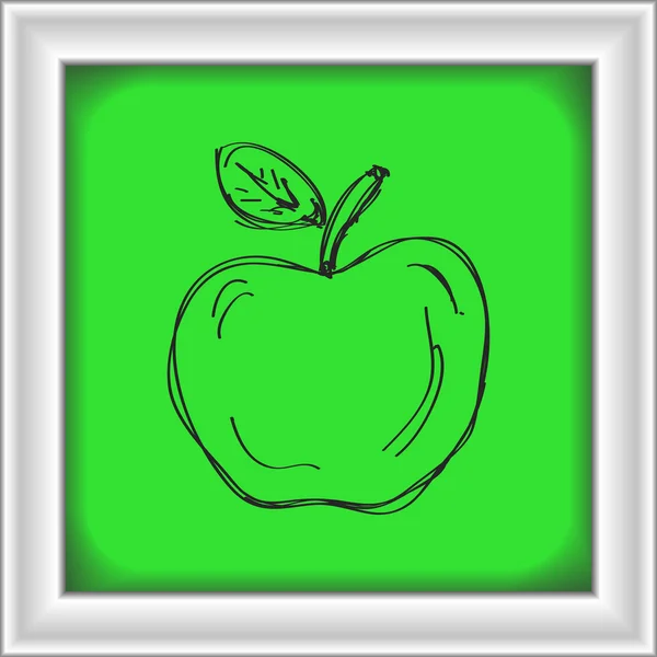 Garabato simple de una manzana — Vector de stock