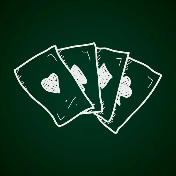 Simple garabato de jugar a las cartas — Archivo Imágenes Vectoriales