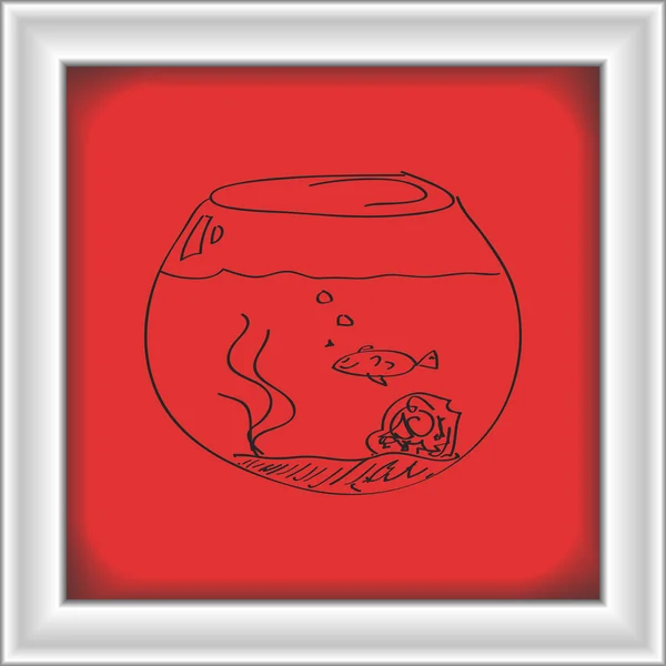 Enkla doodle en goldfish Bowl — Stock vektor