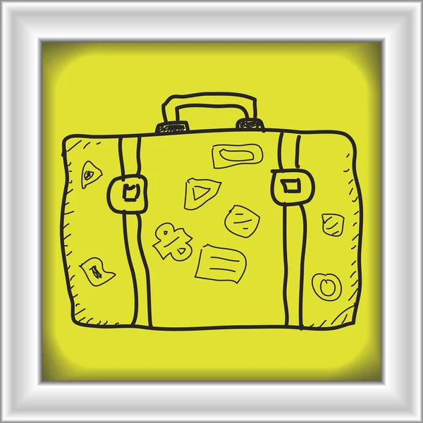 Doodle simples de uma mala de viagem — Vetor de Stock