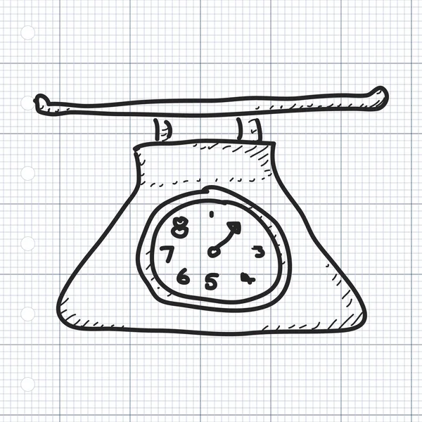 Απλή doodle του ένα σύνολο από ηλεκτρονικές ζυγαριές Κουζίνας — Διανυσματικό Αρχείο