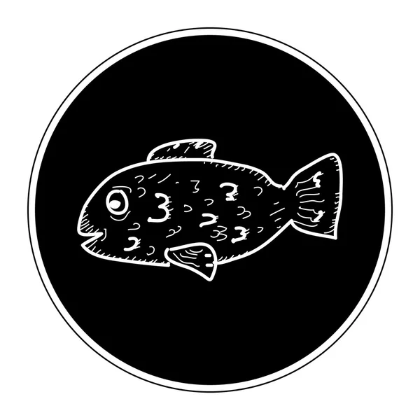 Doodle simples de um peixe — Vetor de Stock