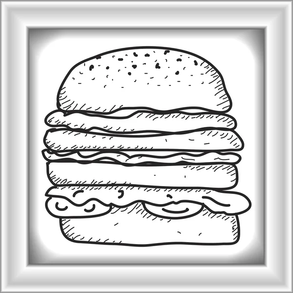 Semplice scarabocchio di un hamburger — Vettoriale Stock