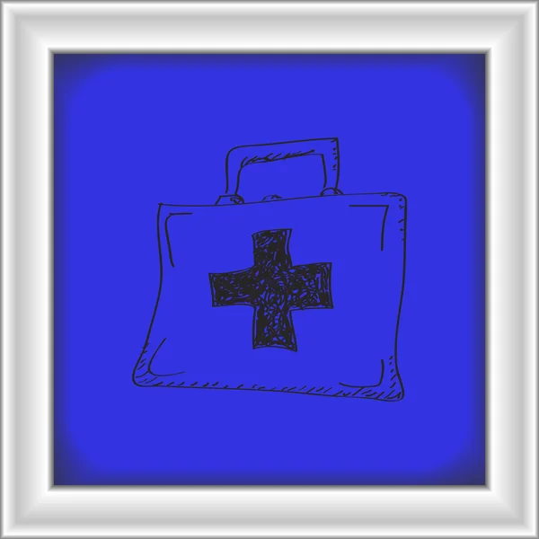 Garabato simple de una caja de primeros auxilios — Vector de stock