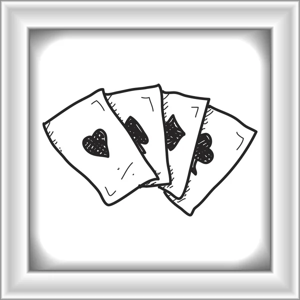 Simple doodle of playing cards — Stock Vector