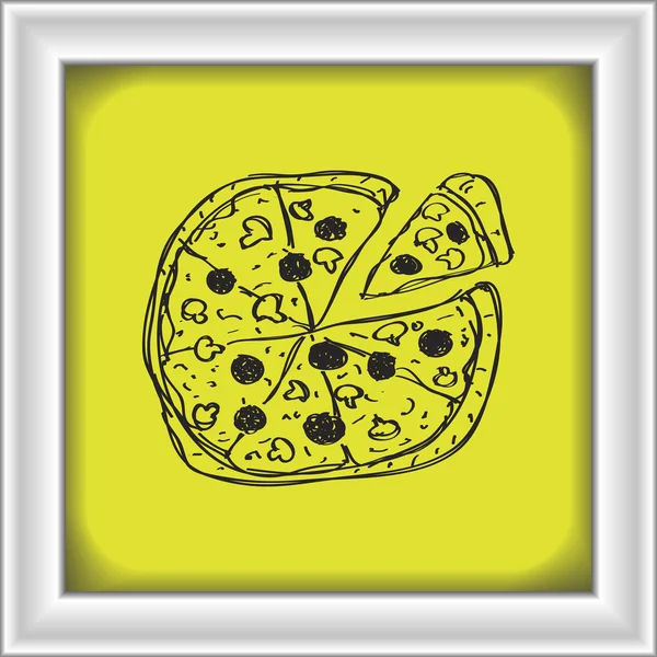 Простые каракули пиццы — стоковый вектор