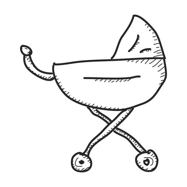 Eenvoudige doodle van een kinderwagen — Stockvector