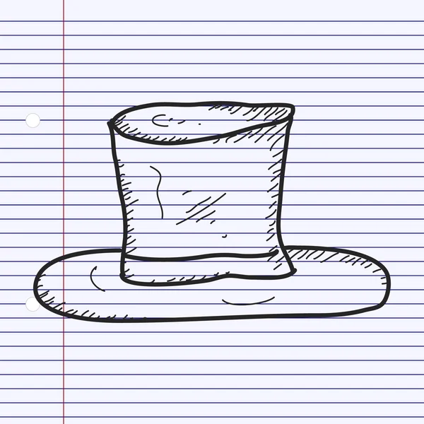 Simple gribouillage d'un chapeau haut de forme — Image vectorielle
