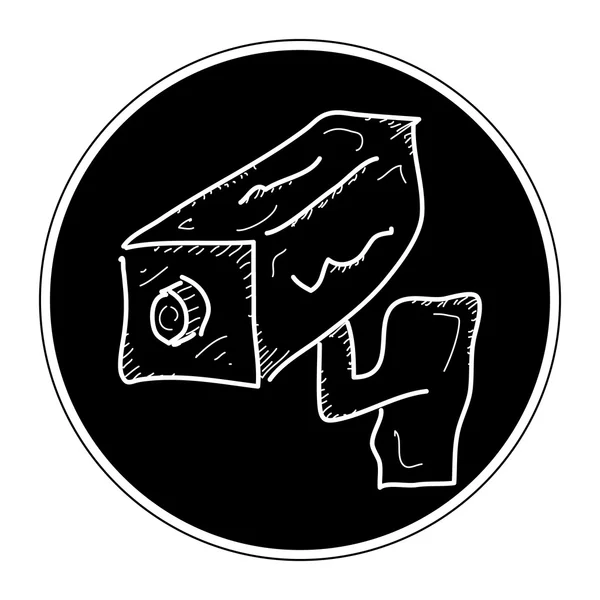 Doodle simples de uma câmera de segurança —  Vetores de Stock