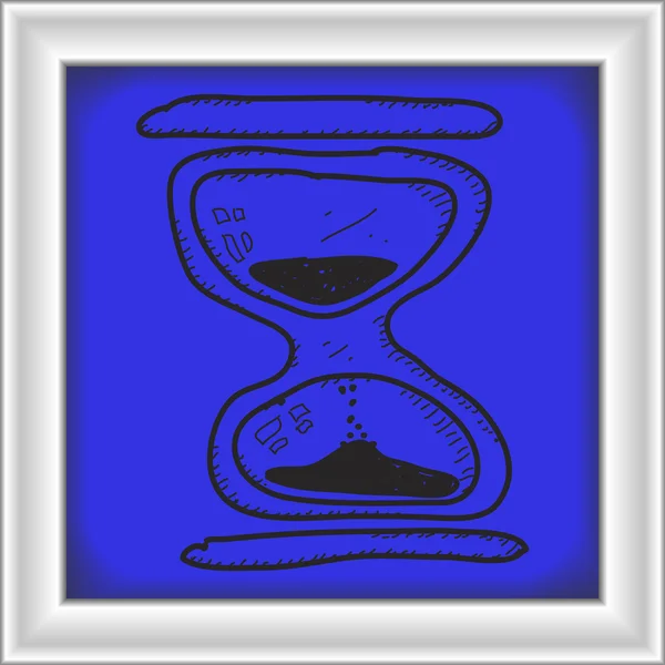 Garabato simple de un reloj de arena — Vector de stock