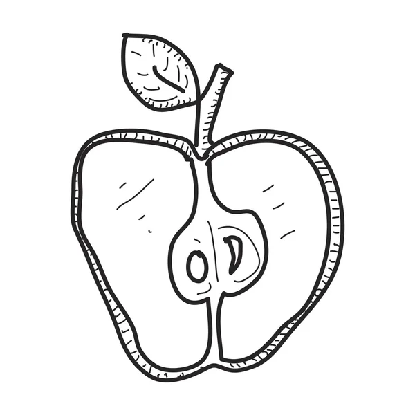 Garabato simple de una manzana — Vector de stock