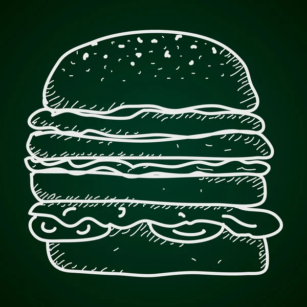 Simple gribouillage d'un hamburger — Image vectorielle