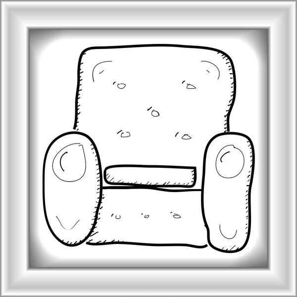 Simple gribouillage d'un fauteuil — Image vectorielle