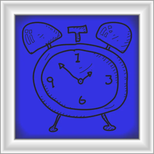 Simple doodle of an alarm clock — Stock Vector