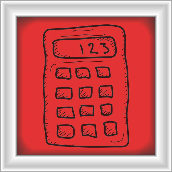 Garabato simple de una calculadora — Vector de stock