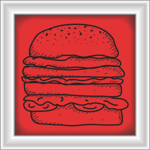 Simple garabato de una hamburguesa — Vector de stock