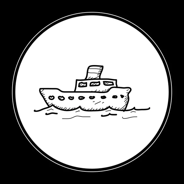 배의 간단한 낙서 — 스톡 벡터