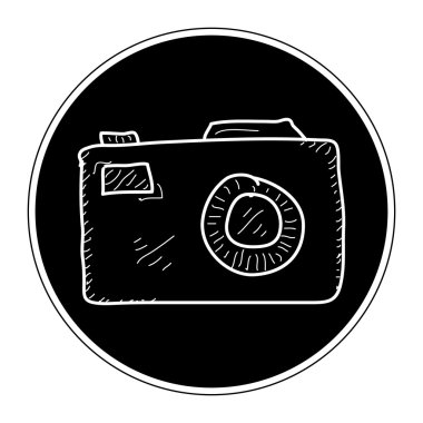 bir fotoğraf makinesinin basit doodle