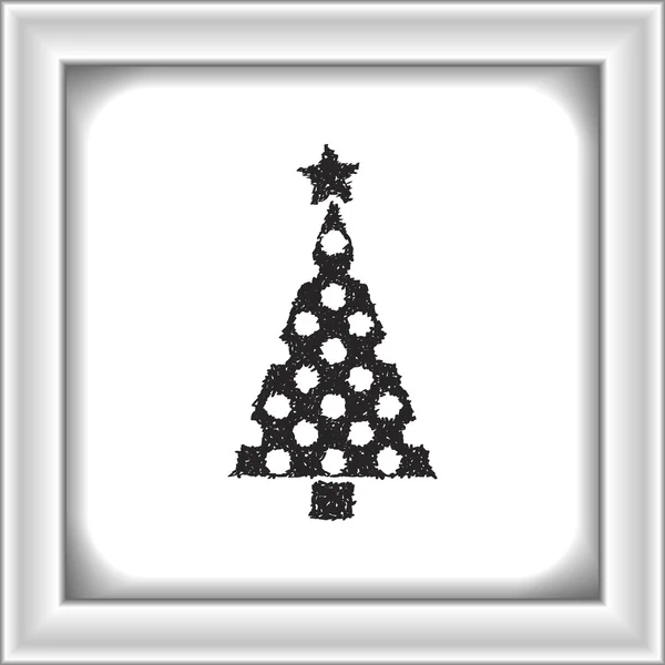 Garabato simple de un árbol de Navidad — Vector de stock