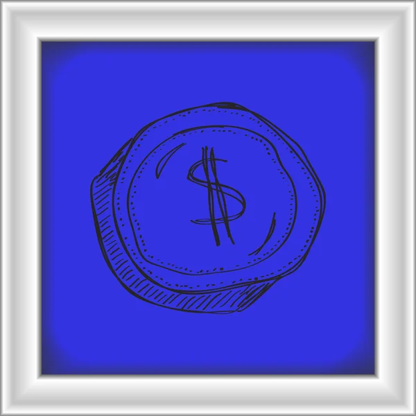 Doodle simples de um dólar — Vetor de Stock