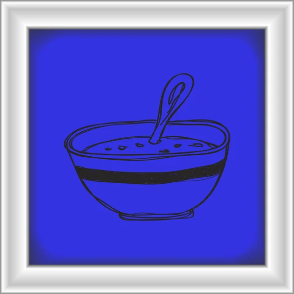 Simple doodle of a bowl of soup — Stock Vector