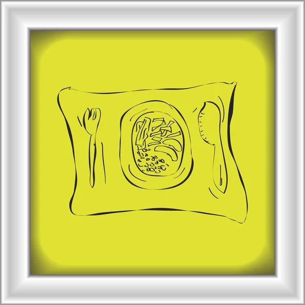 简便的涂鸦的餐盘 — 图库矢量图片