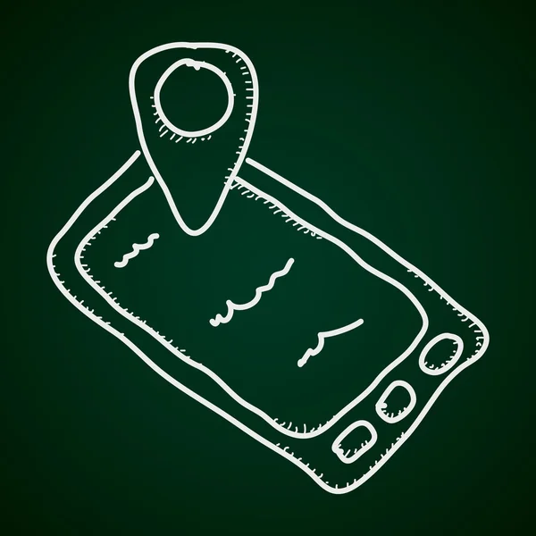 Semplice doodle di un cellulare gps — Vettoriale Stock