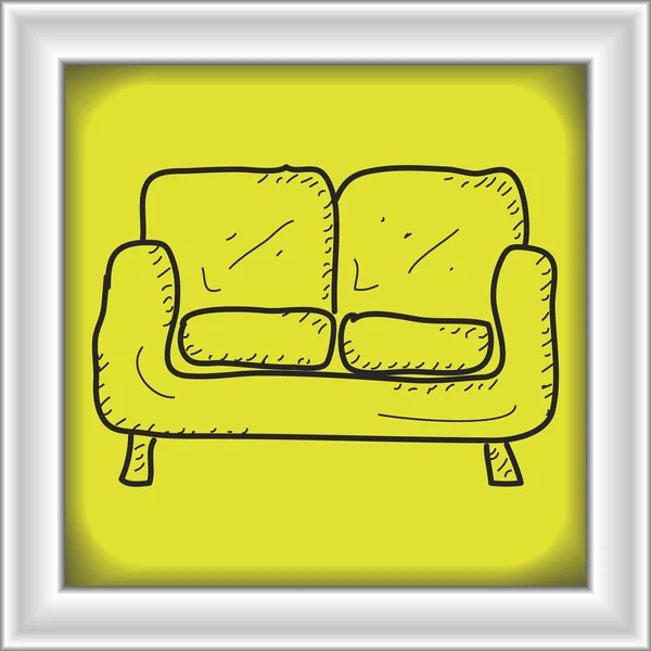 Simple gribouillage d'un canapé — Image vectorielle