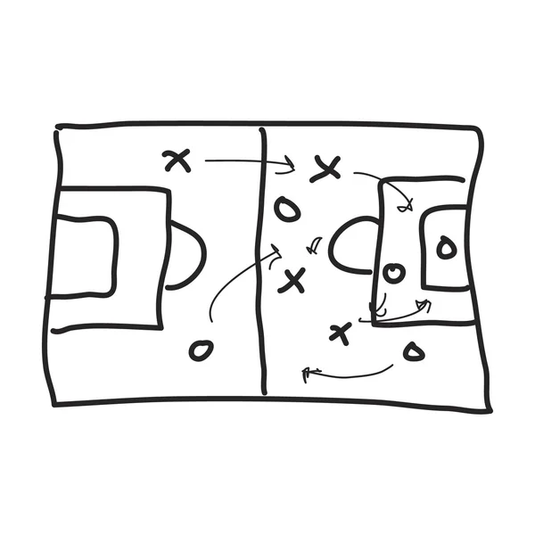 Doodle simples de um campo de futebol — Vetor de Stock