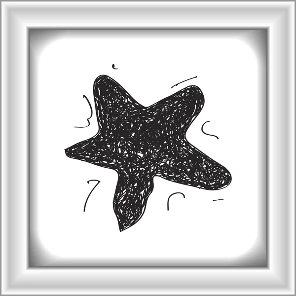 Enkla doodle av en stjärna — Stock vektor